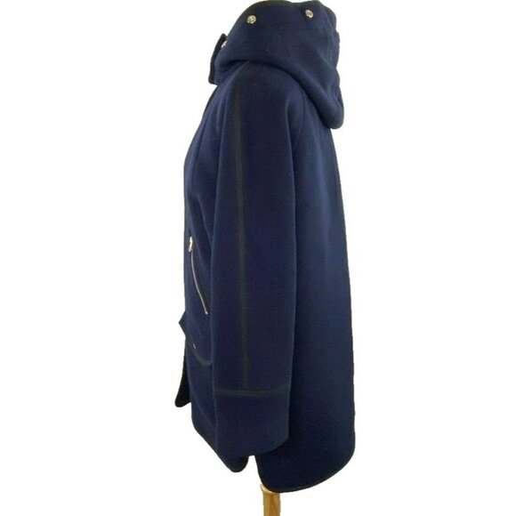 NWT J. Crew $398 Navy Stadium Hooded Parka Coat 4 - Picture 2 of 6
